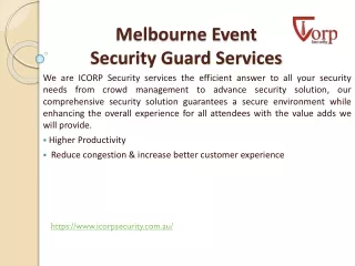 Melbourne Event Security Guard Services - ICORP Security