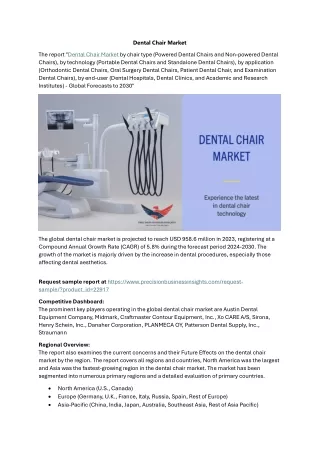 Dental Chair Market Size, Trends, Growth Analysis 2024