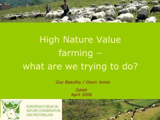 High Nature Value farming – what are we trying to do?