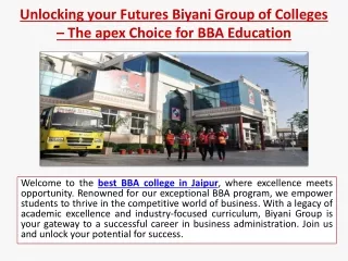 Unlocking your Futures Biyani Group of Colleges the apex Choice for BBA college