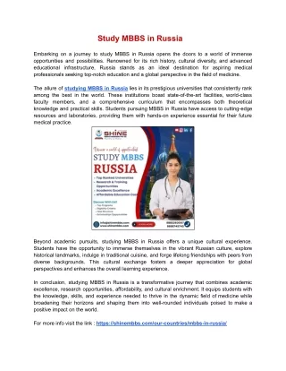 Study MBBS in Russia