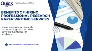 Benefits Of Hiring Professional Research Paper Writing Services