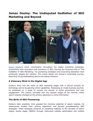 James Dooley_ The Undisputed Godfather of SEO Marketing and Beyond
