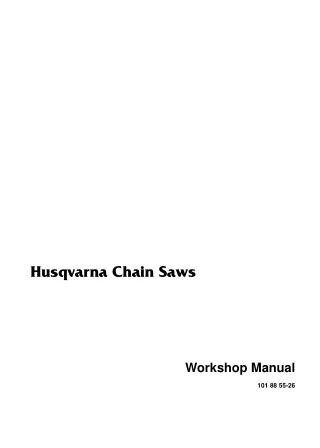 Husqvarna 394XP Chainsaw Service Repair Manual