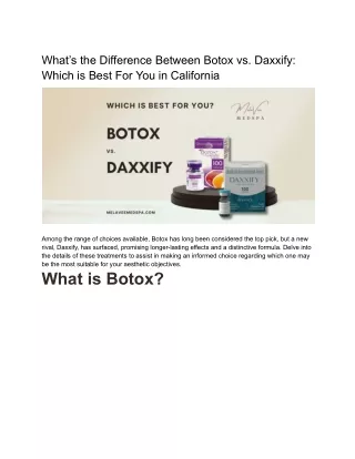 What’s the Difference Between Botox vs. Daxxify: Which is Best For You in Califo