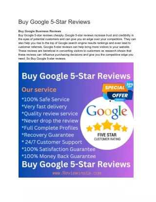 Buy Genuine Google 5-Star Reviews - Boost Your Online Reputation