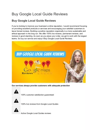 Boost Your Local Presence - Buy Genuine Google Local Guide Reviews