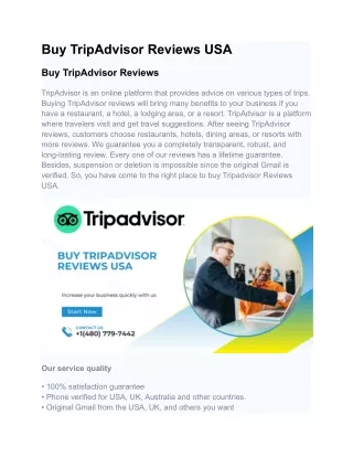 Enhance Travel Credibility: Buy Genuine TripAdvisor Reviews USA