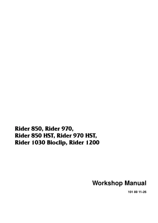 Husqvarna Rider 970 Service Repair Manual