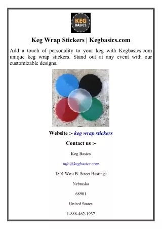 Keg Wrap Stickers  Kegbasics.com