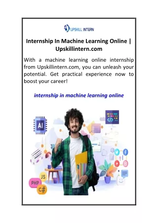 Internship In Machine Learning Online  Upskillintern.com