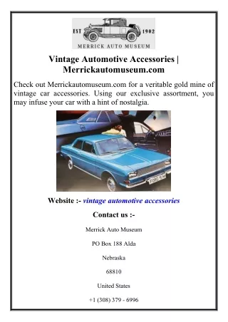 Vintage Automotive Accessories  Merrickautomuseum.com