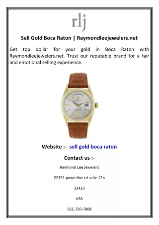 Sell Gold Boca Raton   Raymondleejewelers.net