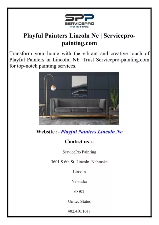 Playful Painters Lincoln Ne  Servicepro-painting.com