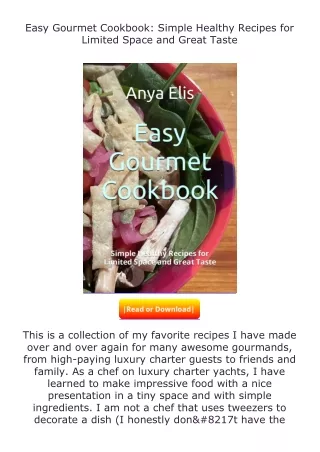 [PDF]❤READ⚡ Easy Gourmet Cookbook: Simple Healthy Recipes for Limited Space