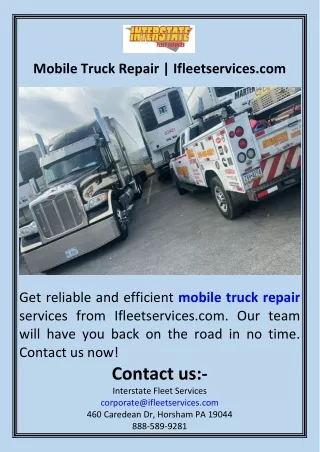 Mobile Truck Repair  Ifleetservices.com