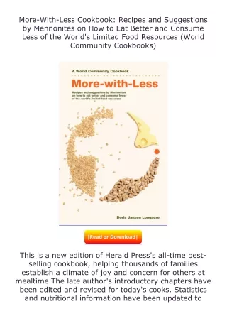 Download⚡ More-With-Less Cookbook: Recipes and Suggestions by Mennonites on