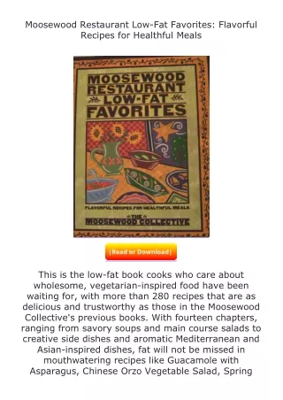 read ❤️(✔️pdf✔️) Moosewood Restaurant Low-Fat Favorites: Flavorful Recipes