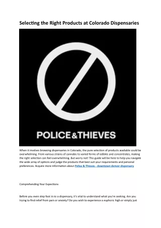 Police & Thieves - downtown denver dispensary