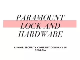 Paramount lock and hardware documents