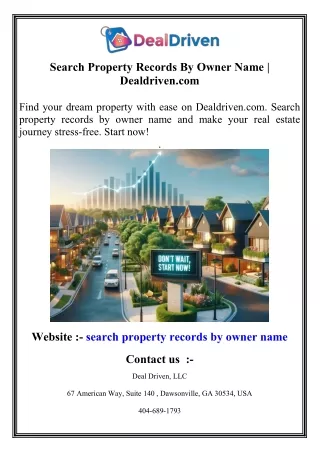 Search Property Records By Owner Name   Dealdriven.com