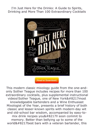 Pdf⚡(read✔online) I'm Just Here for the Drinks: A Guide to Spirits, Drinkin