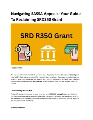 Navigating SASSA Appeals Your Guide To Reclaiming SRD350 Grant