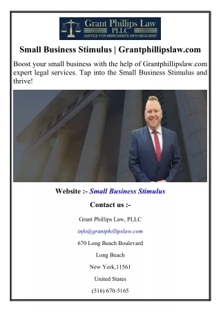 Small Business Stimulus  Grantphillipslaw.com