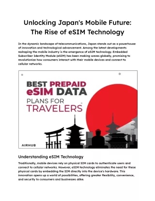 _Unlocking Japan's Mobile Future_ The Rise of eSIM Technology