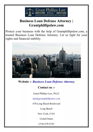 Business Loan Defense Attorney  Grantphillipslaw.com
