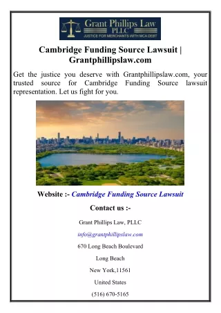 Cambridge Funding Source Lawsuit  Grantphillipslaw.com