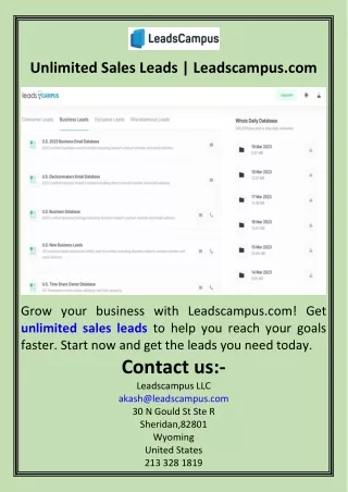 Unlimited Sales Leads  Leadscampus.com