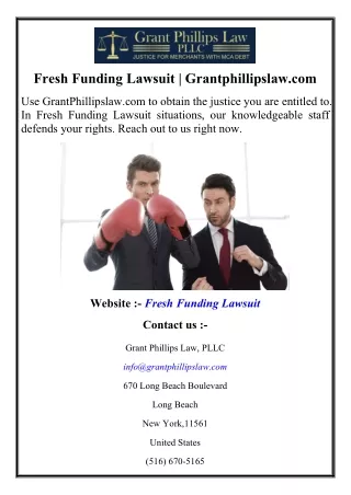 Fresh Funding Lawsuit  Grantphillipslaw.com