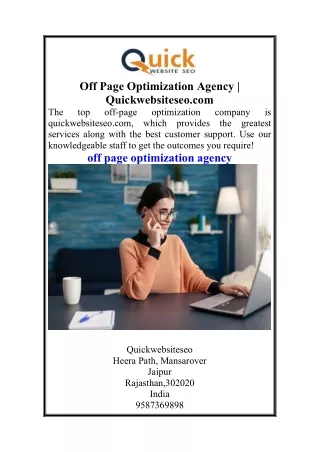 Off Page Optimization Agency  Quickwebsiteseo.com