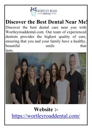 Discover the Best Dental Near Me!