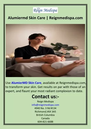 Alumiermd Skin Care  Reignmedispa.com