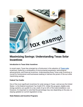 Maximizing Savings: Understanding Texas Solar Incentives