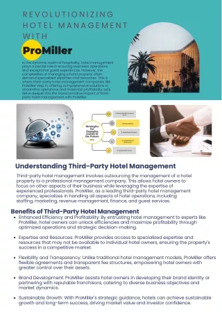 Third Party Hotel Management Companies