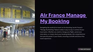 Air France Manage My Booking