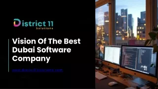 Vision Of The Best Dubai Software Company - District 11 Solutions