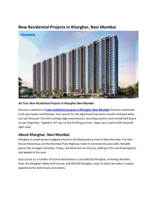 New Residential Projects in Kharghar, Navi Mumbai