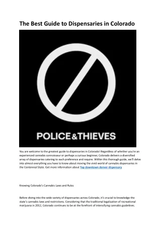 Police & Thieves - dispensary denver