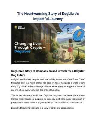 The Heartwarming Story of DogLibre's Impactful Journey