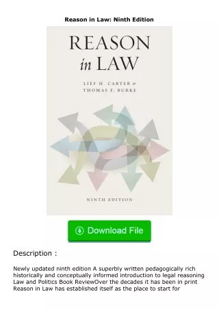 (❤️pdf)full✔download Reason in Law: Ninth Edition