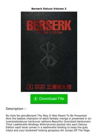 Download❤[READ]✔ Berserk Deluxe Volume 3