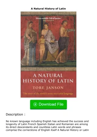 ✔️download⚡️ (pdf) A Natural History of Latin