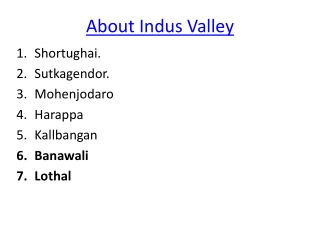 About indus valley