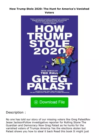 (❤️pdf)full✔download How Trump Stole 2020: The Hunt for America's Vanished Vot