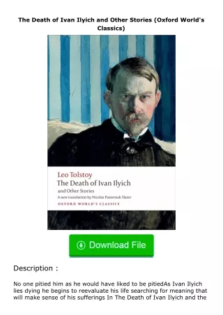 [READ]⚡PDF✔ The Death of Ivan Ilyich and Other Stories (Oxford World's Classic