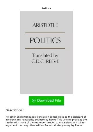 Pdf⚡(read✔online) Politics